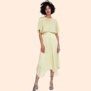 Zara pleated asymmetrical polka dot skirt